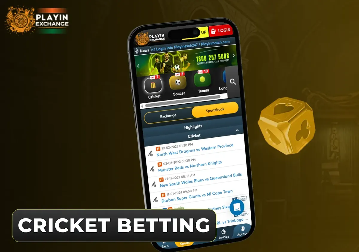 Playinexch क्रिकेट इंटरफ़ेस